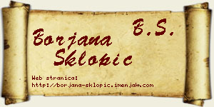 Borjana Sklopić vizit kartica